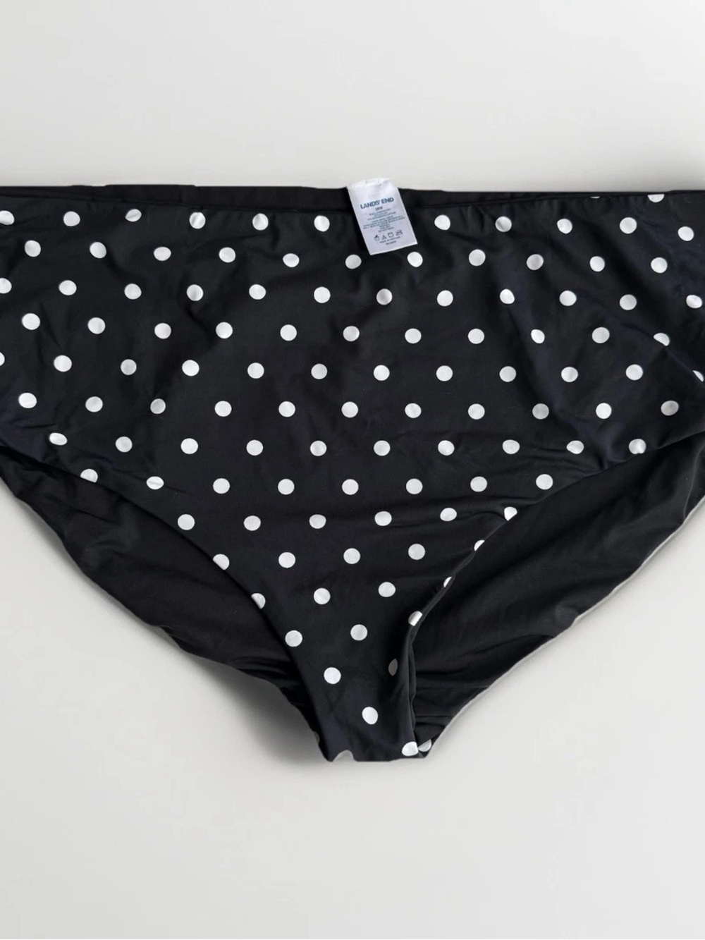 Lands End 22W Polka Dot Bikini Bottoms - Black & White